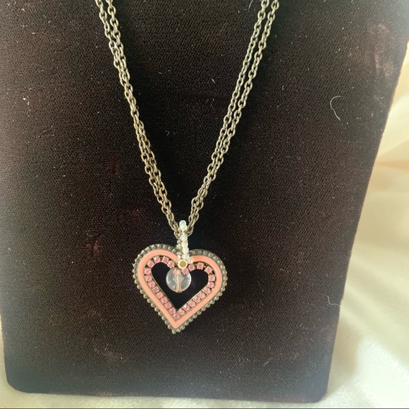 3/$25 ⭐️ 90’s Mary-Kate and Ashley Heart Necklace with Rhinestones - Picture 5 of 5